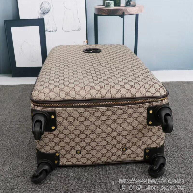 GUCCI古馳 專櫃限量版 超耐磨損萬向輪 加厚全鋁合金 時尚個性拉杆箱 20寸旅行箱 可登機  xbt1027